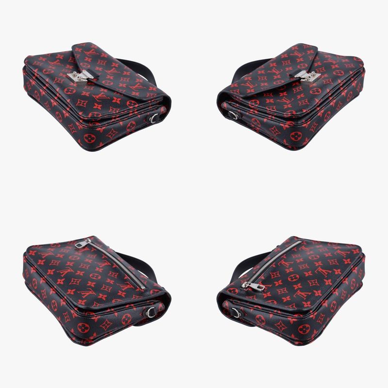 Louis Vuittonpochette Metis MM Noir Black × Rouge Monogram Unfrage M41462 Dr0127