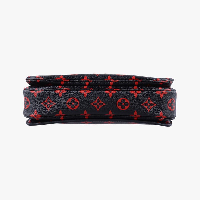 Louis Vuittonpochette Metis MM Noir Black × Rouge Monogram Unfrage M41462 Dr0127