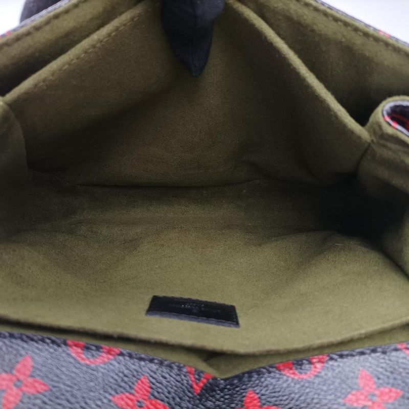 Louis Vuittonpochette Metis MM Noir Black × Rouge Monogram Unfrage M41462 Dr0127