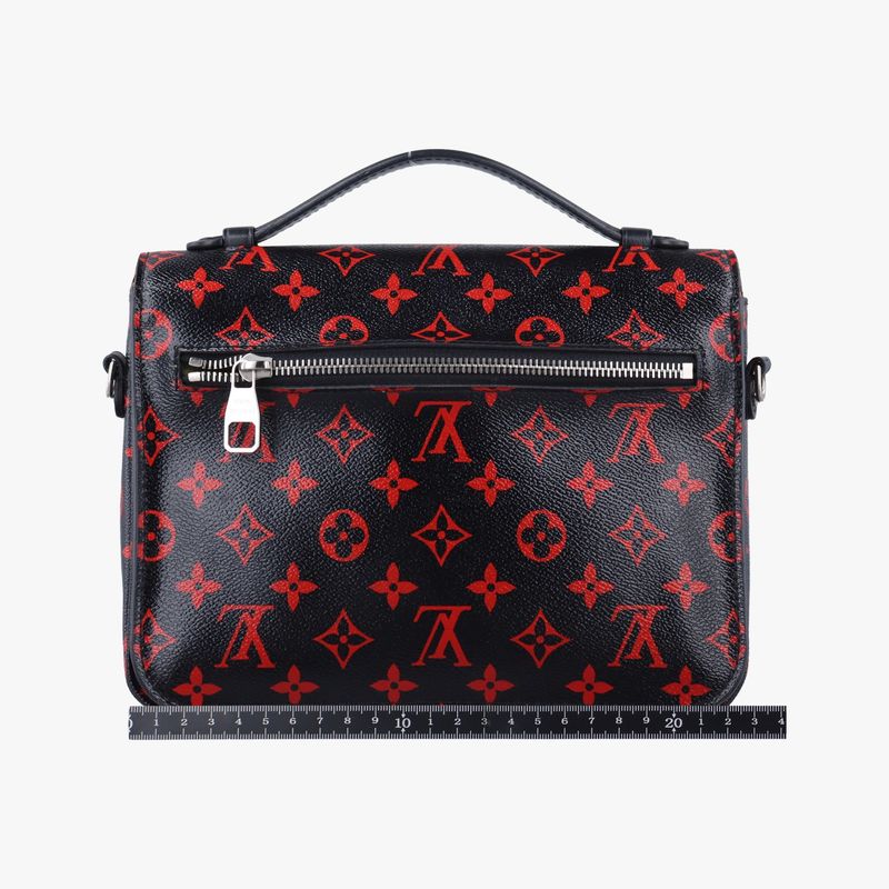 Louis Vuittonpochette Metis MM Noir Black × Rouge Monogram Unfrage M41462 Dr0127