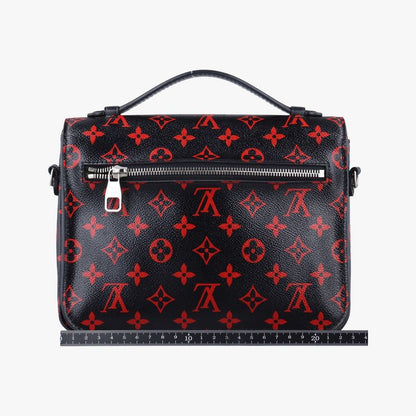 Louis Vuittonpochette Metis MM Noir Black × Rouge Monogram Unfrage M41462 Dr0127