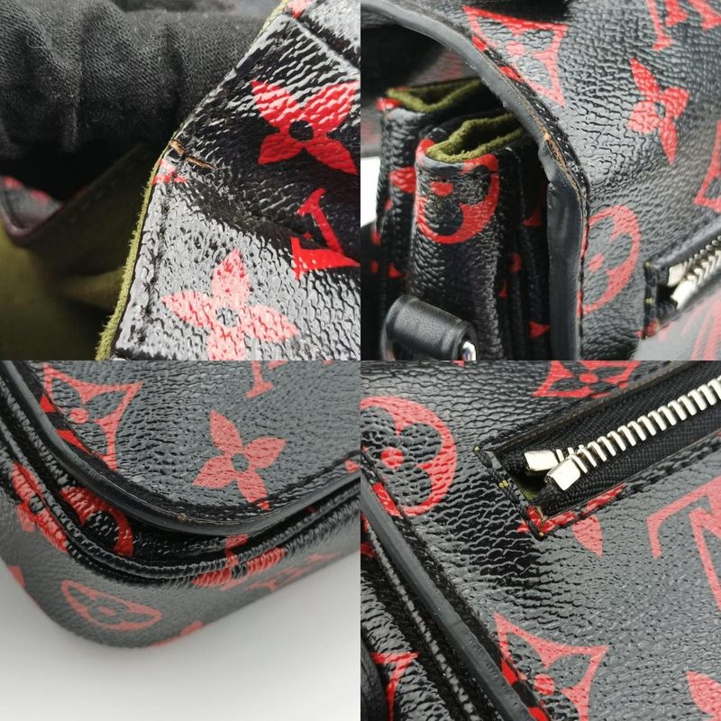 Louis Vuittonpochette Metis MM Noir Black × Rouge Monogram Unfrage M41462 Dr0127
