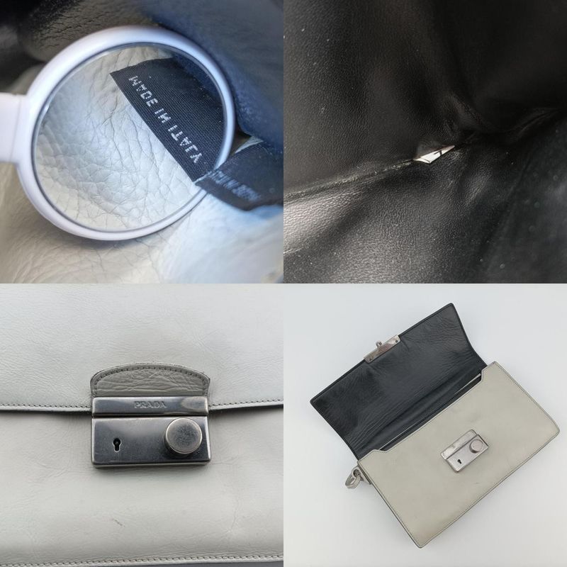 Prada Soft Sound White Saffiano Leather Br5026 7