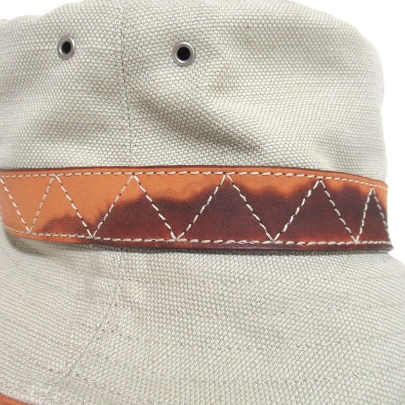Christian DIOR Galliano Period Cotton Linen Bucket Hat Size 58 Beige Men's