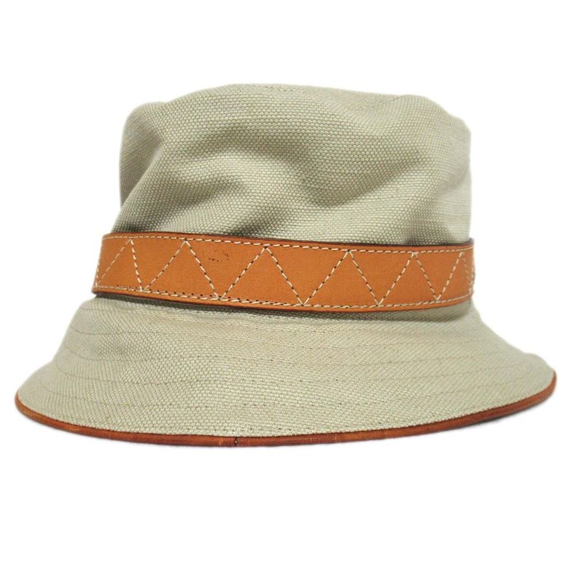 Christian DIOR Galliano Period Cotton Linen Bucket Hat Size 58 Beige Men's