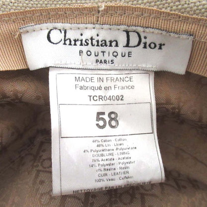 Christian DIOR Galliano Period Cotton Linen Bucket Hat Size 58 Beige Men's