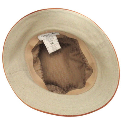 Christian DIOR Galliano Period Cotton Linen Bucket Hat Size 58 Beige Men's