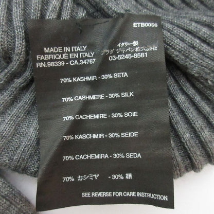 Good Prada Cashmere Silk V-neck Ribbed Knit Cardigan Size 42 Gray Women Used