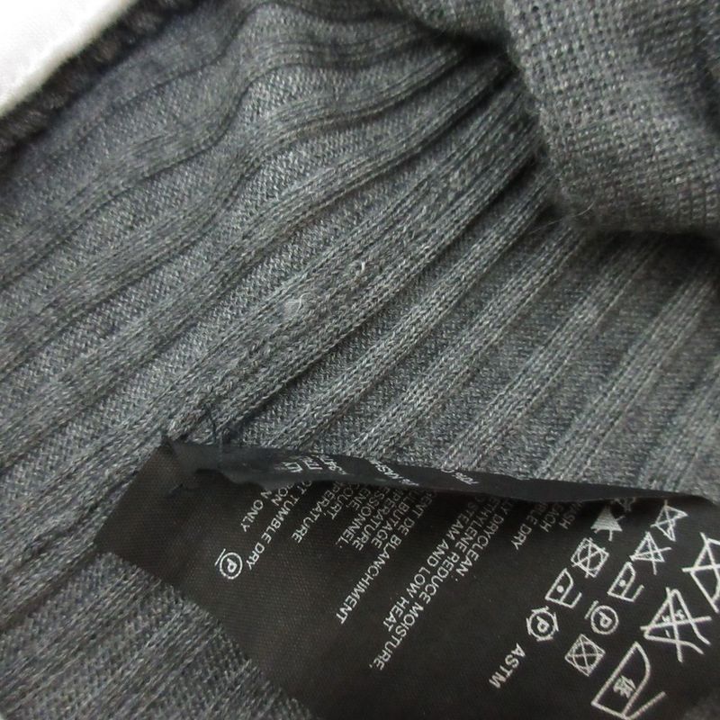 Good Prada Cashmere Silk V-neck Ribbed Knit Cardigan Size 42 Gray Women Used