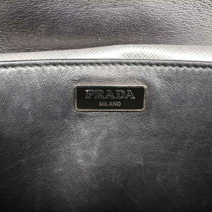 Prada Sound Lock Silver Saffiano Leather Bt1037 25