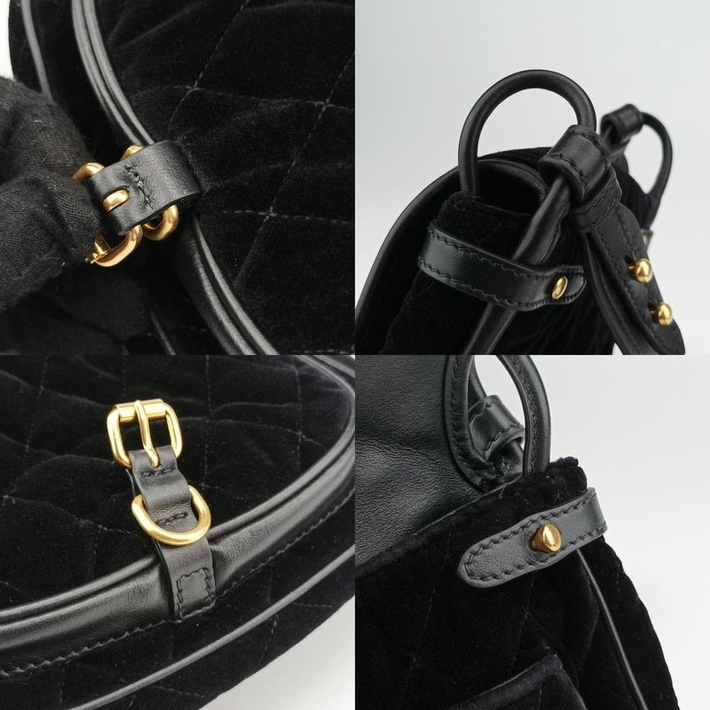 Prada Stitching Black Velour 1bd050 180 A