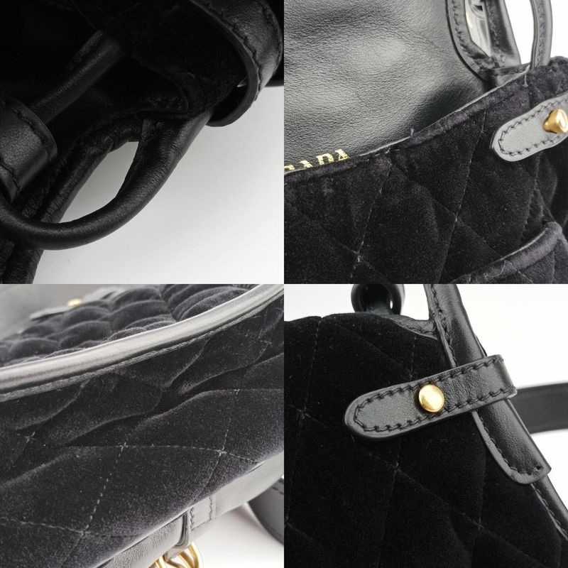 Prada Stitching Black Velour 1bd050 180 A