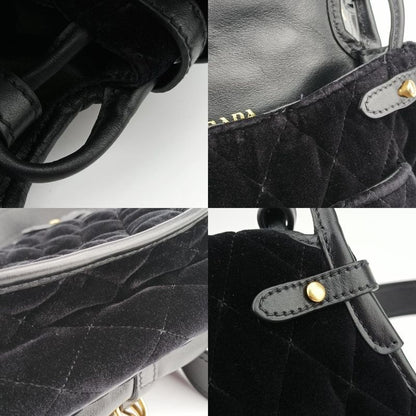 Prada Stitching Black Velour 1bd050 180 A