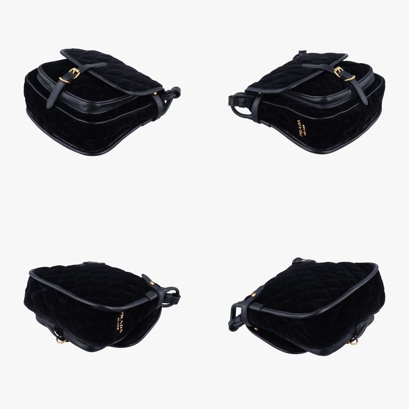 Prada Stitching Black Velour 1bd050 180 A