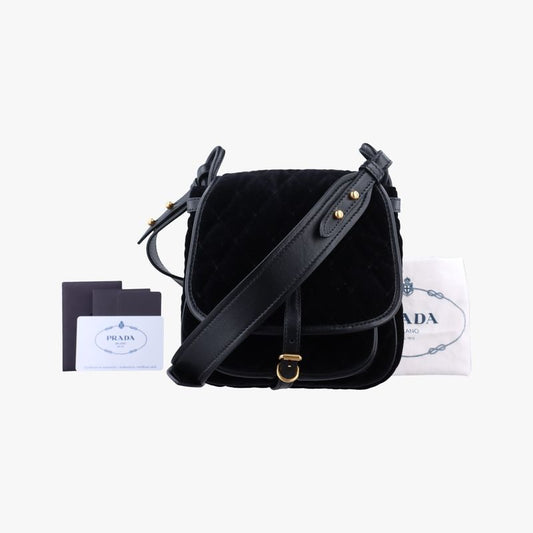 Prada Stitching Black Velour 1bd050 180 A