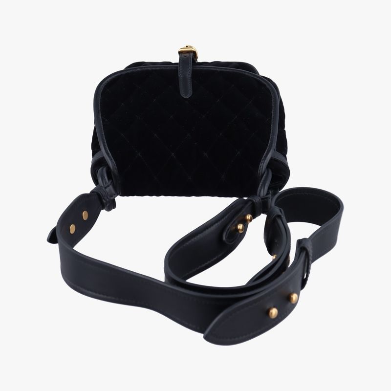 Prada Stitching Black Velour 1bd050 180 A