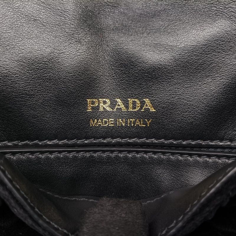 Prada Stitching Black Velour 1bd050 180 A