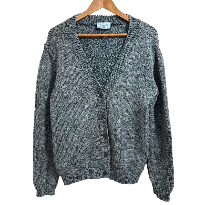 Good Prada Cashmere Nylon Long Sleeve Knit Cardigan Size 44 Green Women Used