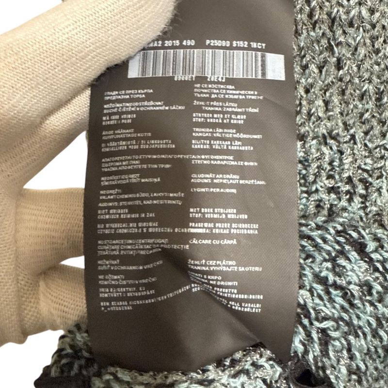 Good Prada Cashmere Nylon Long Sleeve Knit Cardigan Size 44 Green Women Used