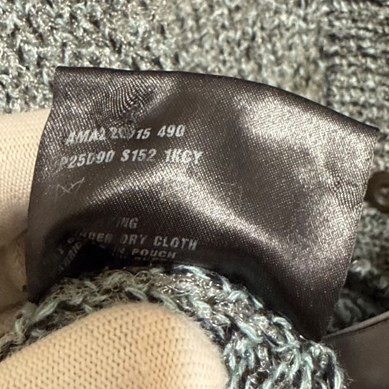 Good Prada Cashmere Nylon Long Sleeve Knit Cardigan Size 44 Green Women Used