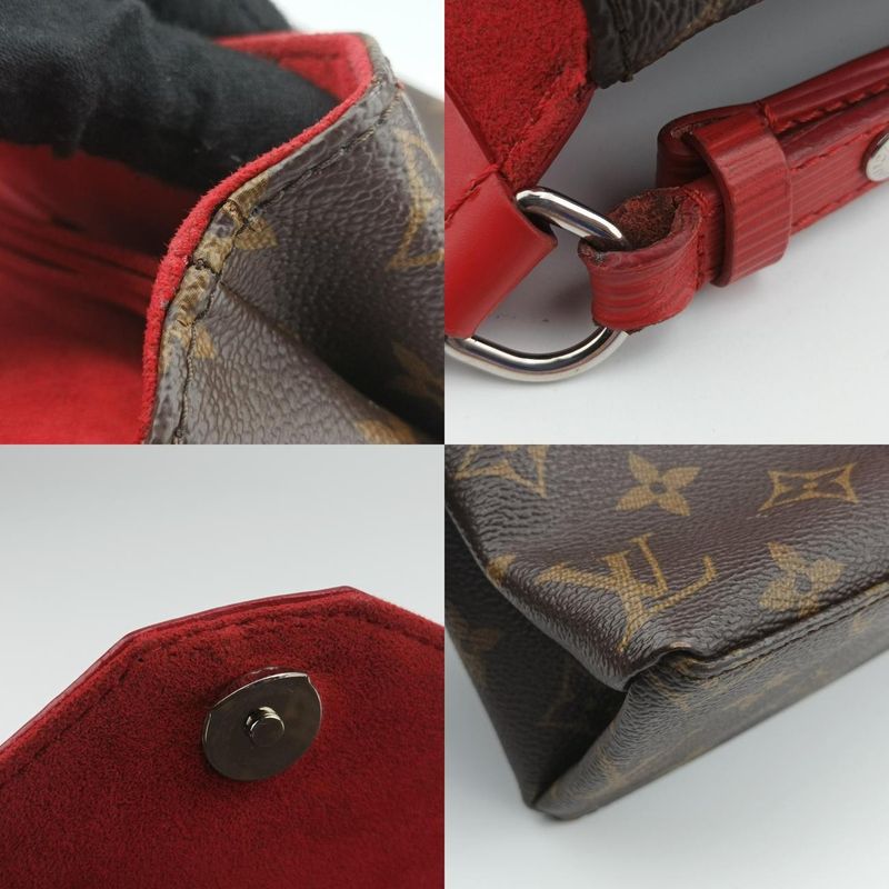 Louis Vuitton San Michele Monogram Brownish And Coquelicot Monogram Canvas And