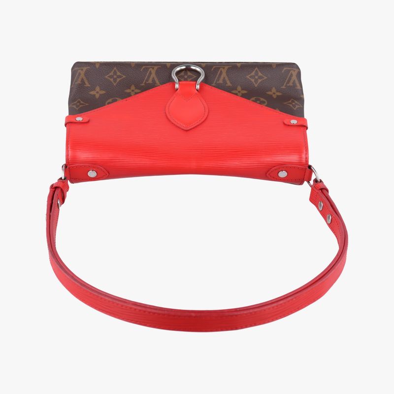 Louis Vuitton San Michele Monogram Brownish And Coquelicot Monogram Canvas And