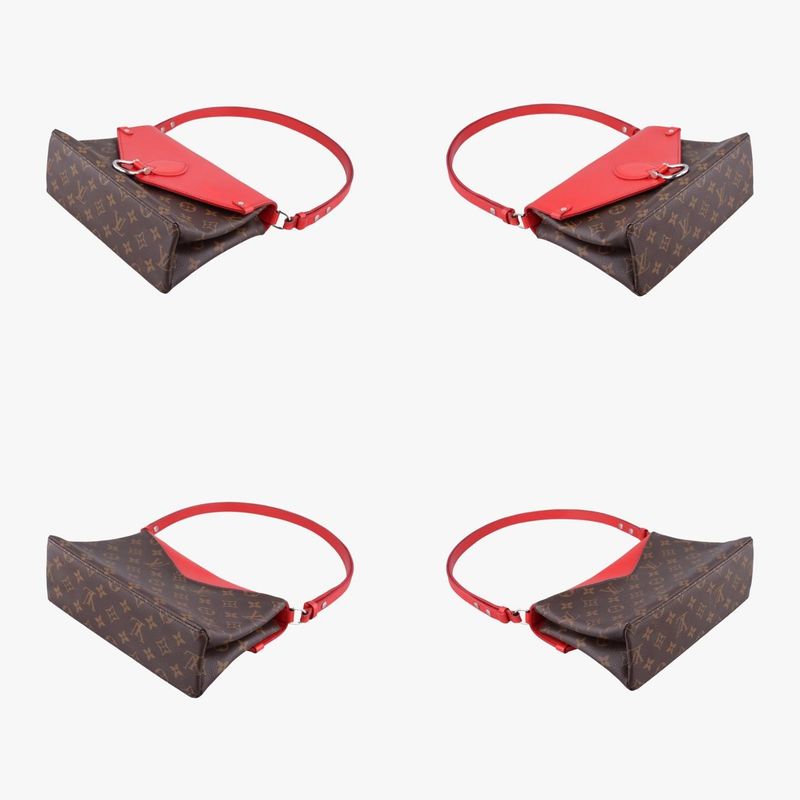 Louis Vuitton San Michele Monogram Brownish And Coquelicot Monogram Canvas And