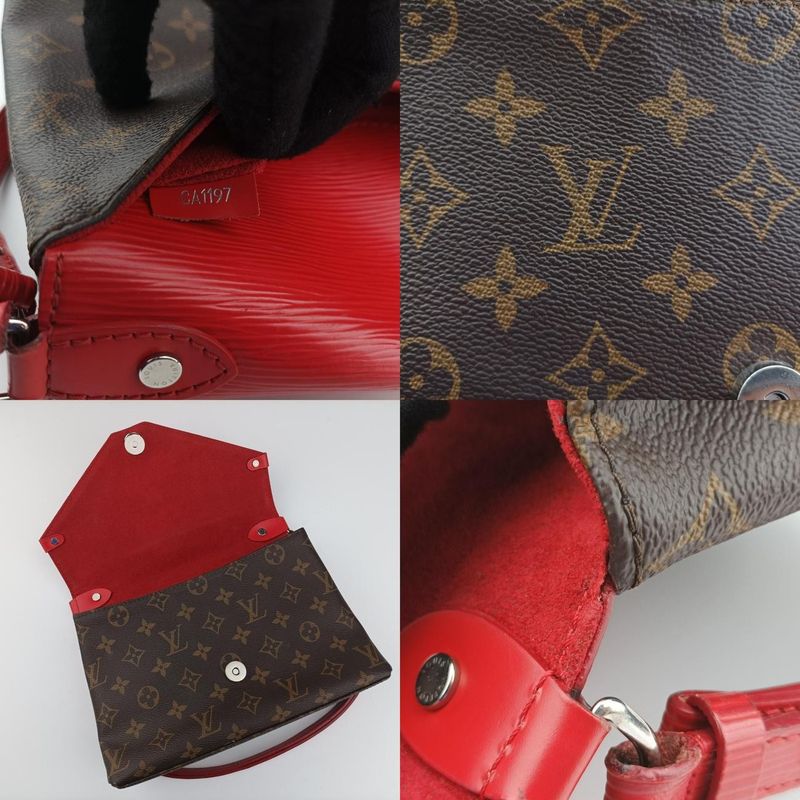 Louis Vuitton San Michele Monogram Brownish And Coquelicot Monogram Canvas And