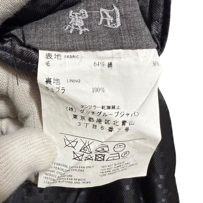 Gucci Lined Diamante Pattern Wool Silk Single Tailored Jacket 50r Gray Men's