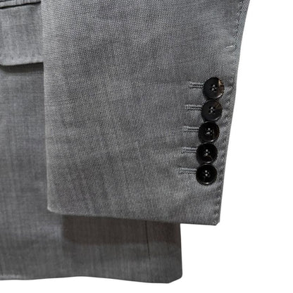 Gucci Lined Diamante Pattern Wool Silk Single Tailored Jacket 50r Gray Men's