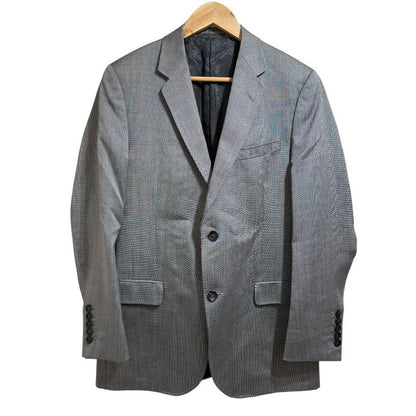 Gucci Lined Diamante Pattern Wool Silk Single Tailored Jacket 50r Gray Men's