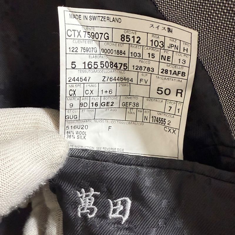 Gucci Lined Diamante Pattern Wool Silk Single Tailored Jacket 50r Gray Men's