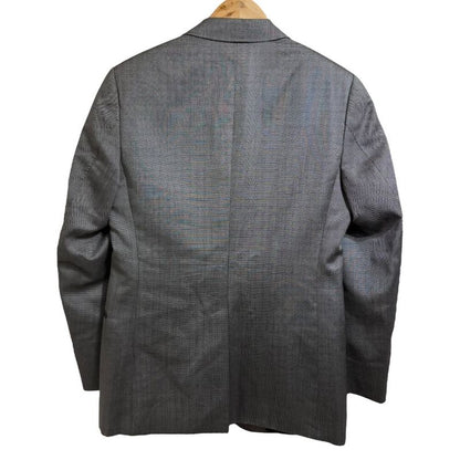 Gucci Lined Diamante Pattern Wool Silk Single Tailored Jacket 50r Gray Men's