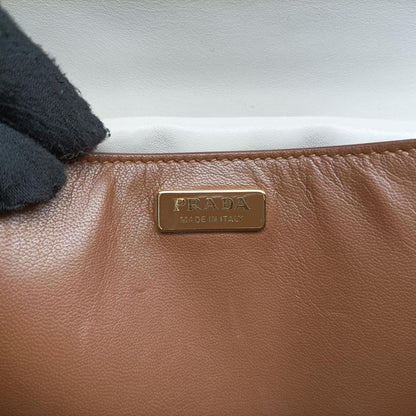 Prada Laser Cut Cahier White Leather 25