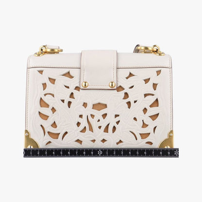 Prada Laser Cut Cahier White Leather 25