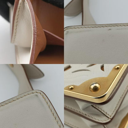 Prada Laser Cut Cahier White Leather 25