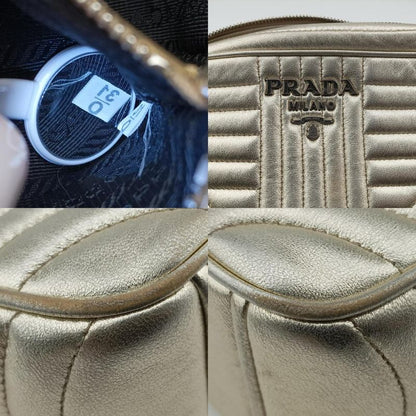 Prada Diagonal Gold Leather 1bh08431 O