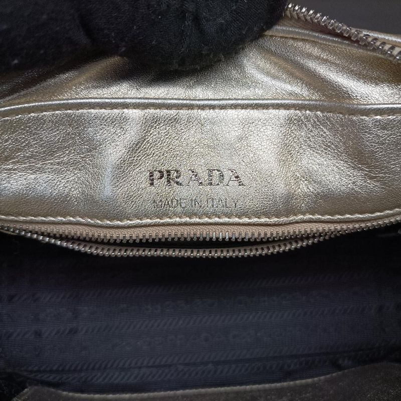 Prada Diagonal Gold Leather 1bh08431 O