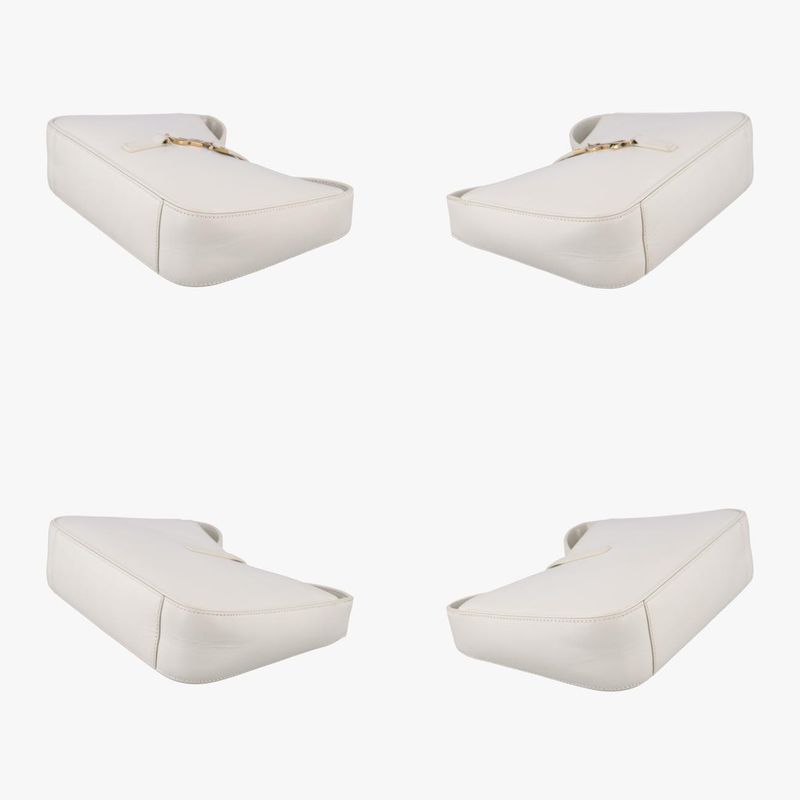 Yves Saint Laurentyves Saint Laurentle 5 A 7 Mini Hobo White Leather 657228
