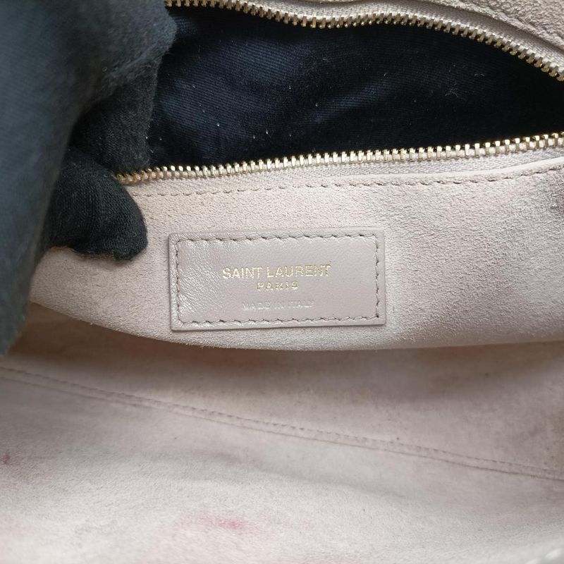 Yves Saint Laurentyves Saint Laurentle 5 A 7 Mini Hobo White Leather 657228