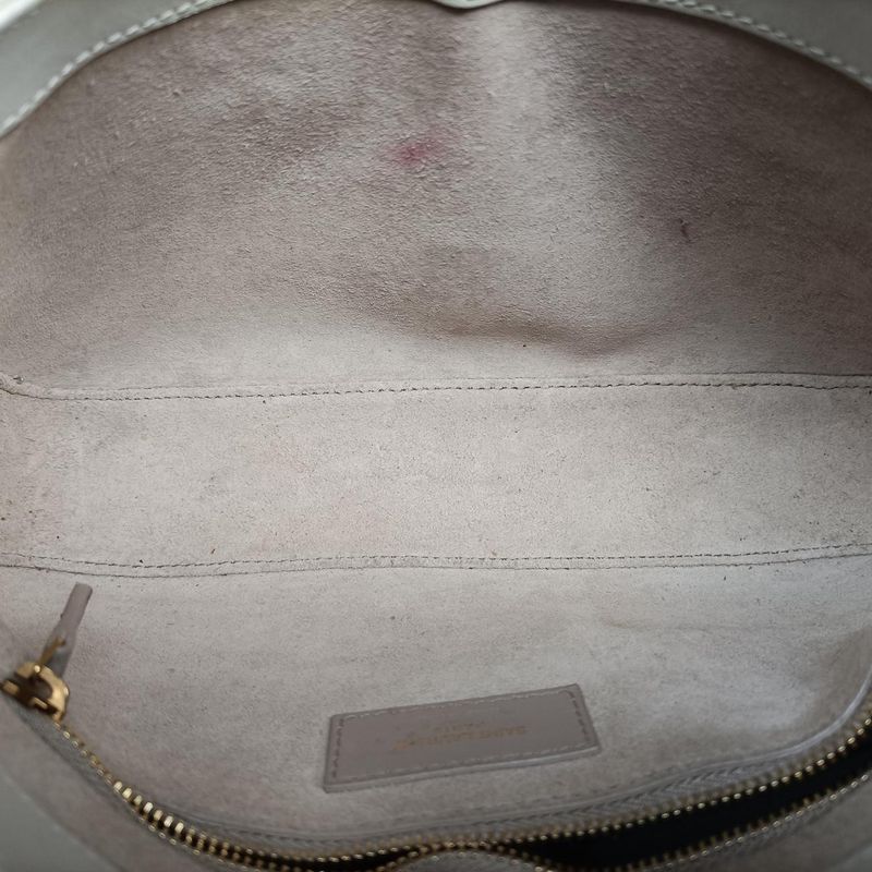 Yves Saint Laurentyves Saint Laurentle 5 A 7 Mini Hobo White Leather 657228