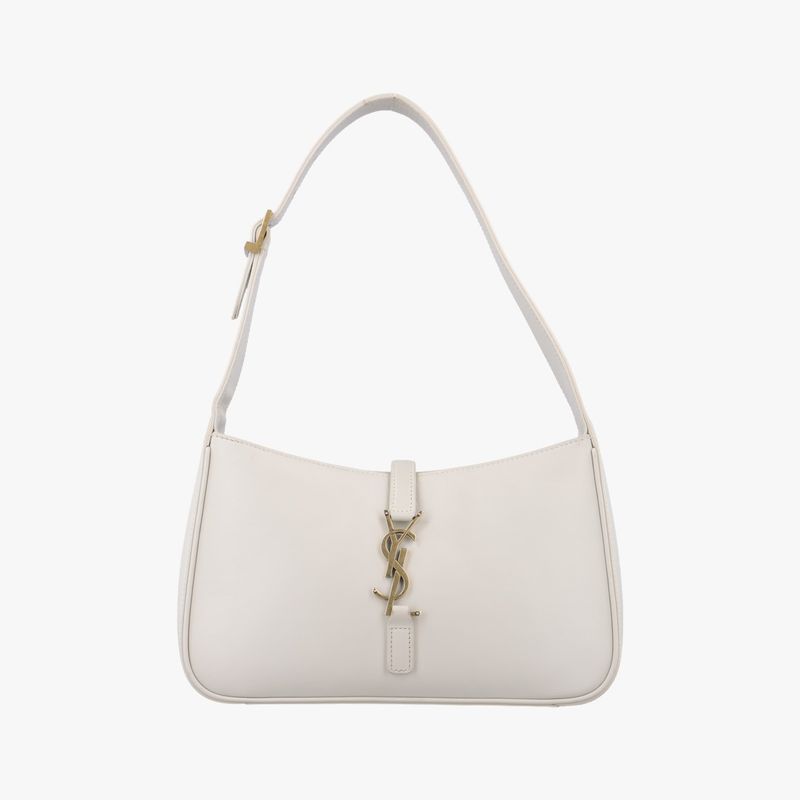 Yves Saint Laurentyves Saint Laurentle 5 A 7 Mini Hobo White Leather 657228
