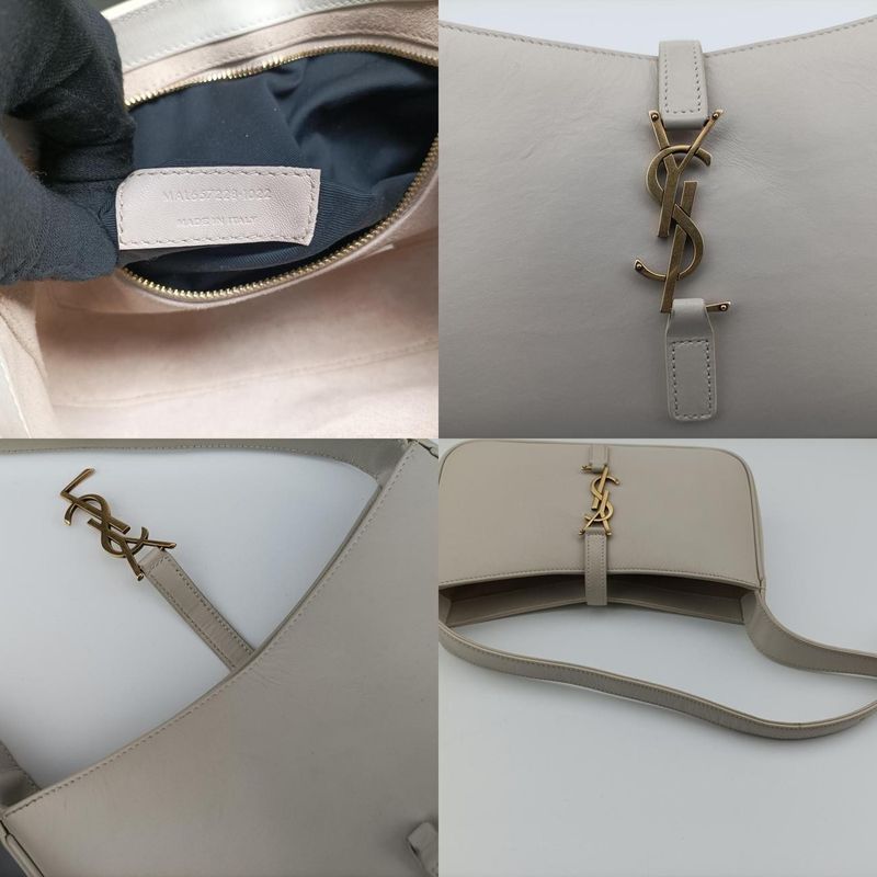 Yves Saint Laurentyves Saint Laurentle 5 A 7 Mini Hobo White Leather 657228