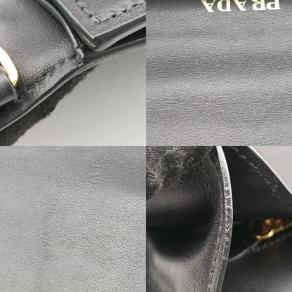 Prada Plex Ribbon Black And Green And Gray Leather 1bd067 7 D