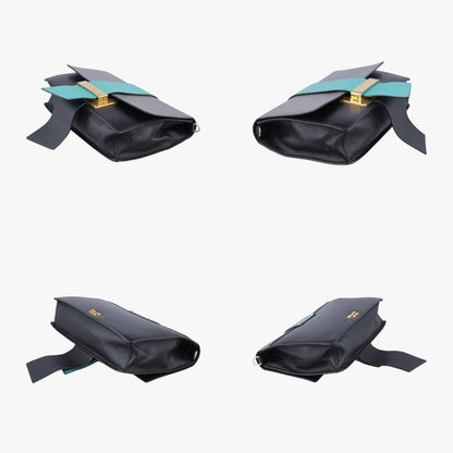 Prada Plex Ribbon Black And Green And Gray Leather 1bd067 7 D