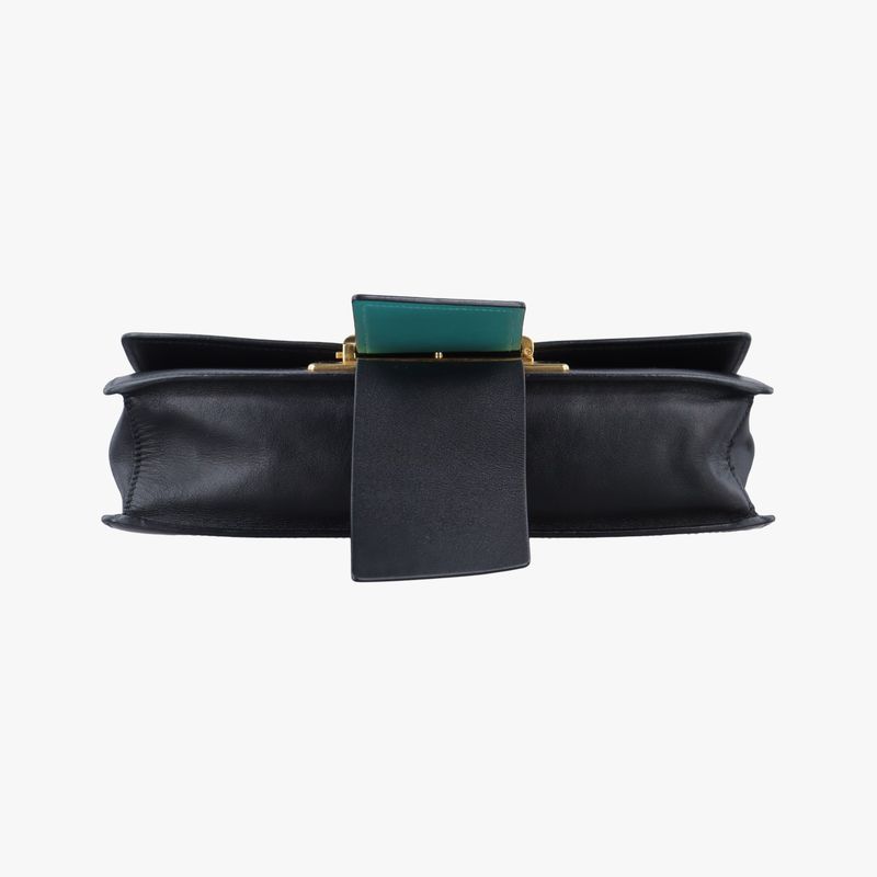 Prada Plex Ribbon Black And Green And Gray Leather 1bd067 7 D