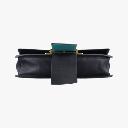 Prada Plex Ribbon Black And Green And Gray Leather 1bd067 7 D