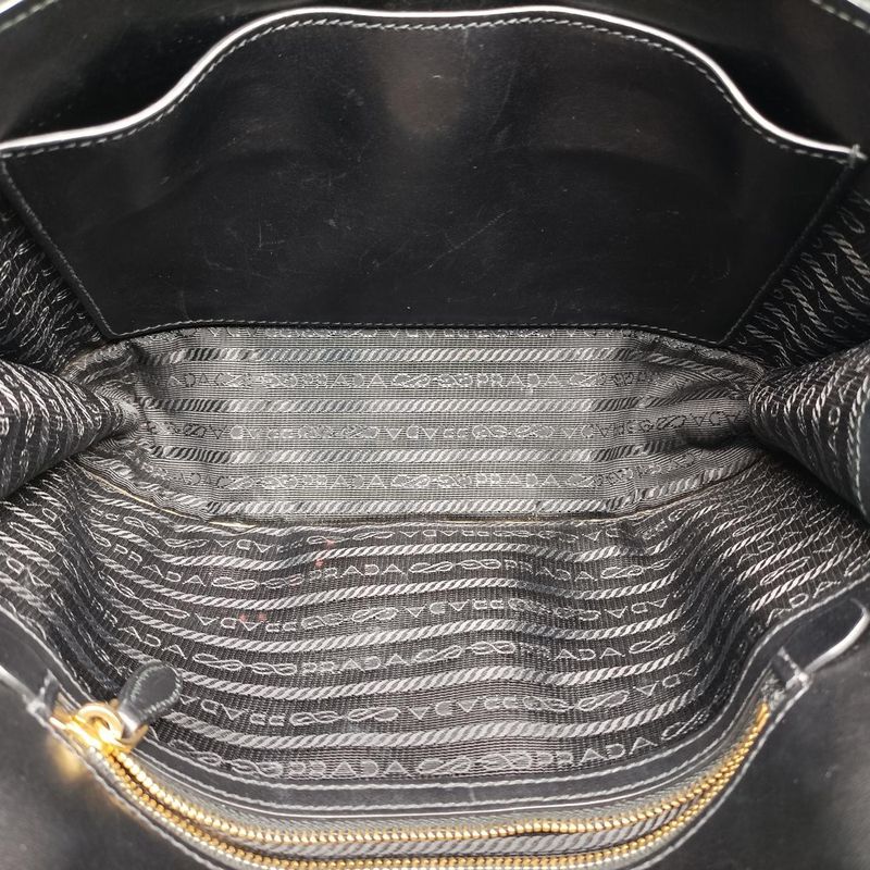 Prada Plex Ribbon Black And Green And Gray Leather 1bd067 7 D