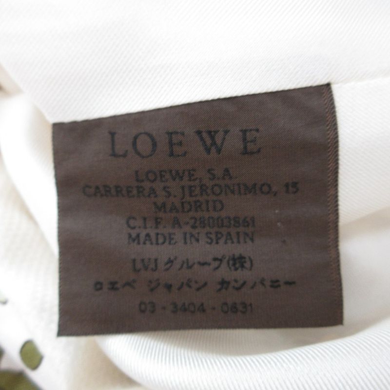 Good Loewe Flower Print Silk Off Shoulder Long Sleeve Knee Length Dress Size 38