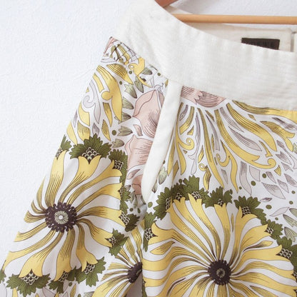 Good Loewe Flower Print Silk Off Shoulder Long Sleeve Knee Length Dress Size 38